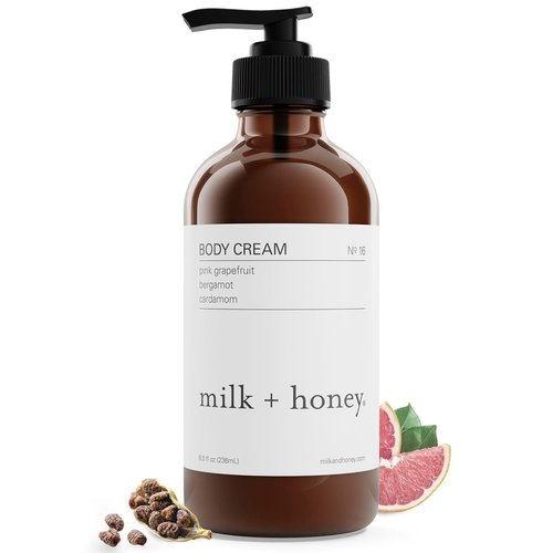 Milk + Honey Body Cream No. 16 - Moisturizing Lotion with Pink Grapefruit & Bergamot | 8 oz