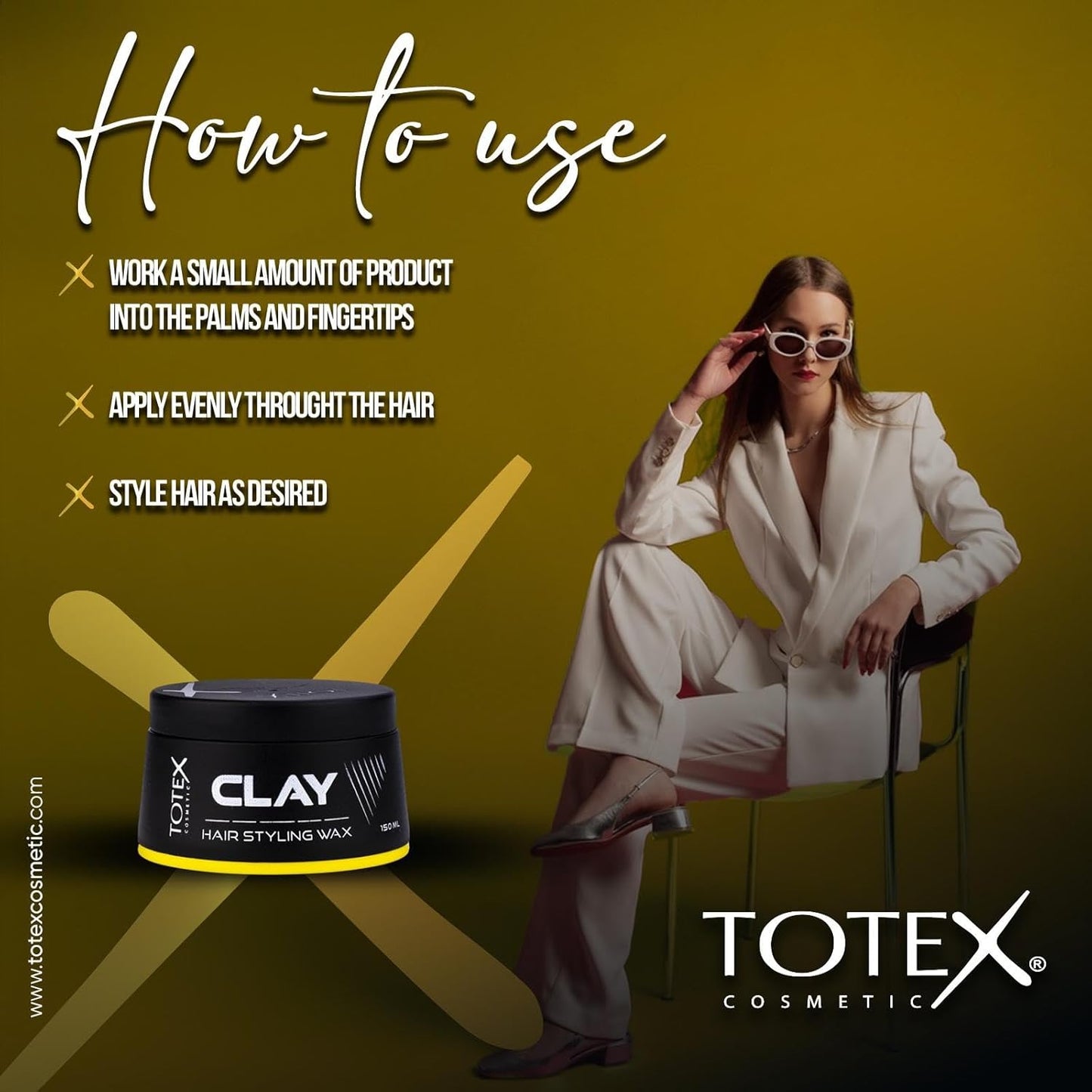 Totex Hair Styling Clay Wax - Natural Matte Finish for Messy Look | Unisex 150 ml
