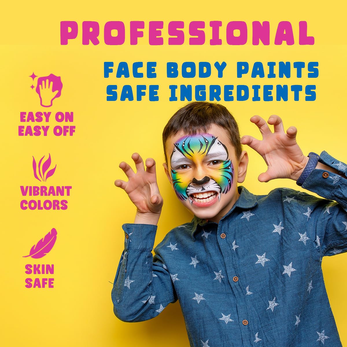 Bowitzki 10g Split Cake Face Paint Professional For Kids Adults One Stroke Split Cake Non Toxic Rainbow Flora Dolphin Unicorn Flame Body Paint Makeup (Puppy)