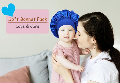3 PCS Kids Bonnets for Girls,Bonnet for Kids,Silk Bonnet for Sleeping Kids,Showr,Toddler Bonnet