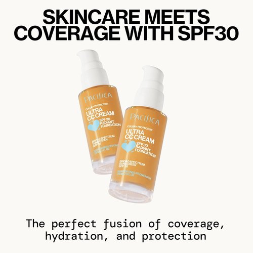 Pacifica Ultra CC Cream Radiant Foundation SPF 17 - Medium Coverage, Dewy Finish, Warm/Medium, 1 oz