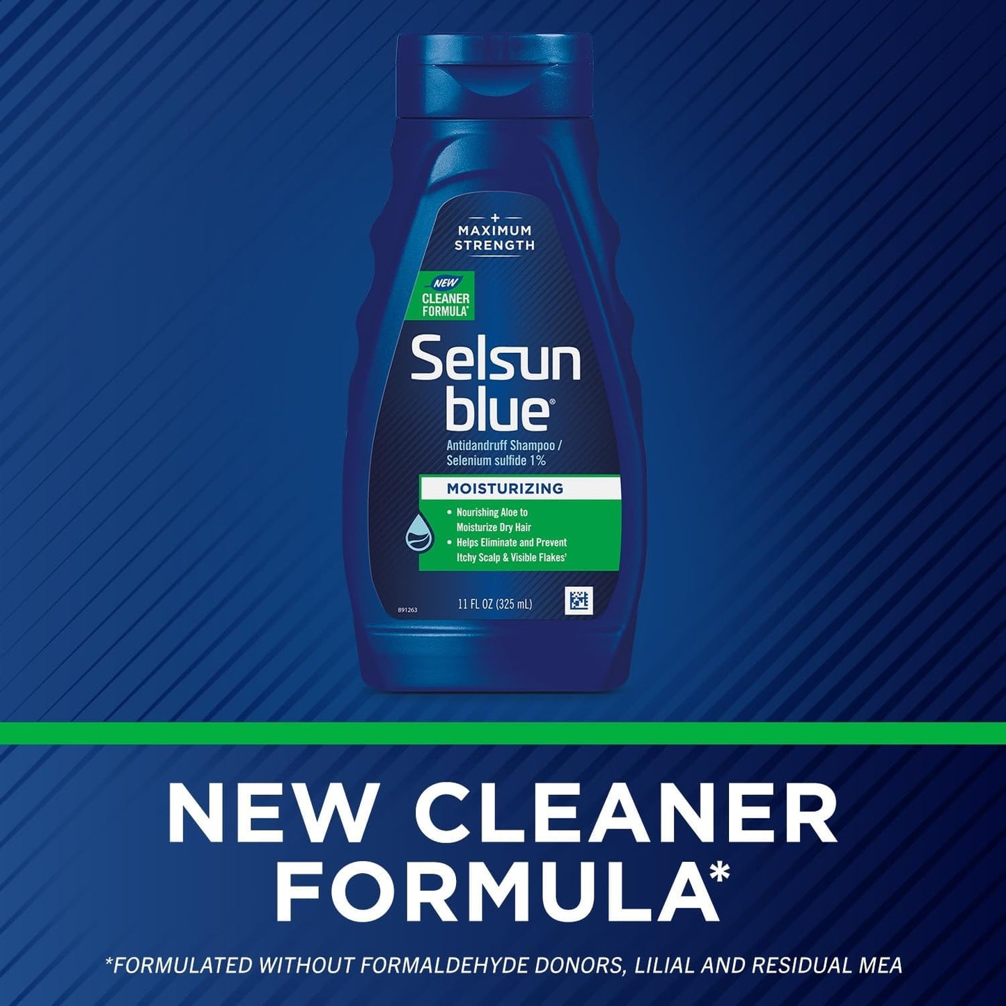 Selsun Blue Moisturizing Antidandruff Shampoo - Maximum Strength Scalp Treatment, 11 fl. oz.