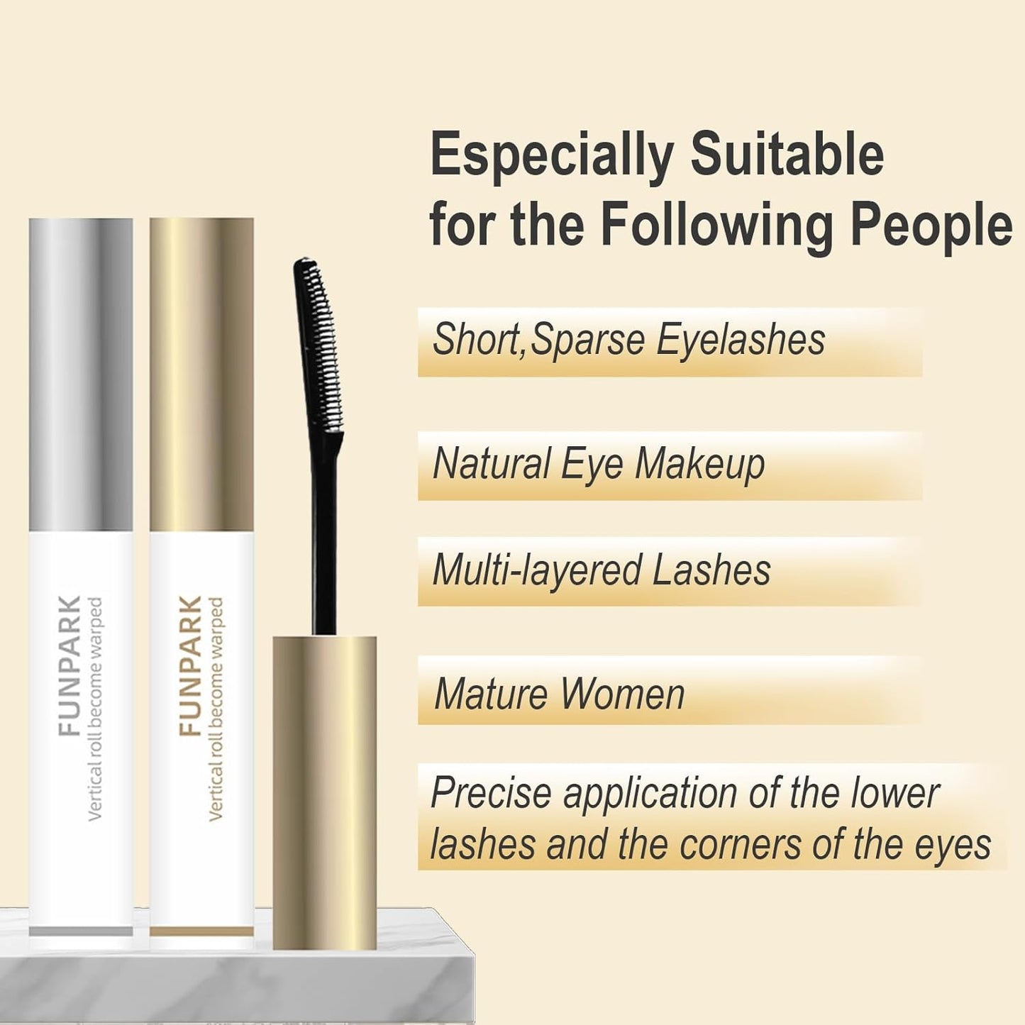Skiennix Brown Mascara Primer - Lengthening Formula for Fine Short Lashes | Lightweight, Quick-Dry, Waterproof