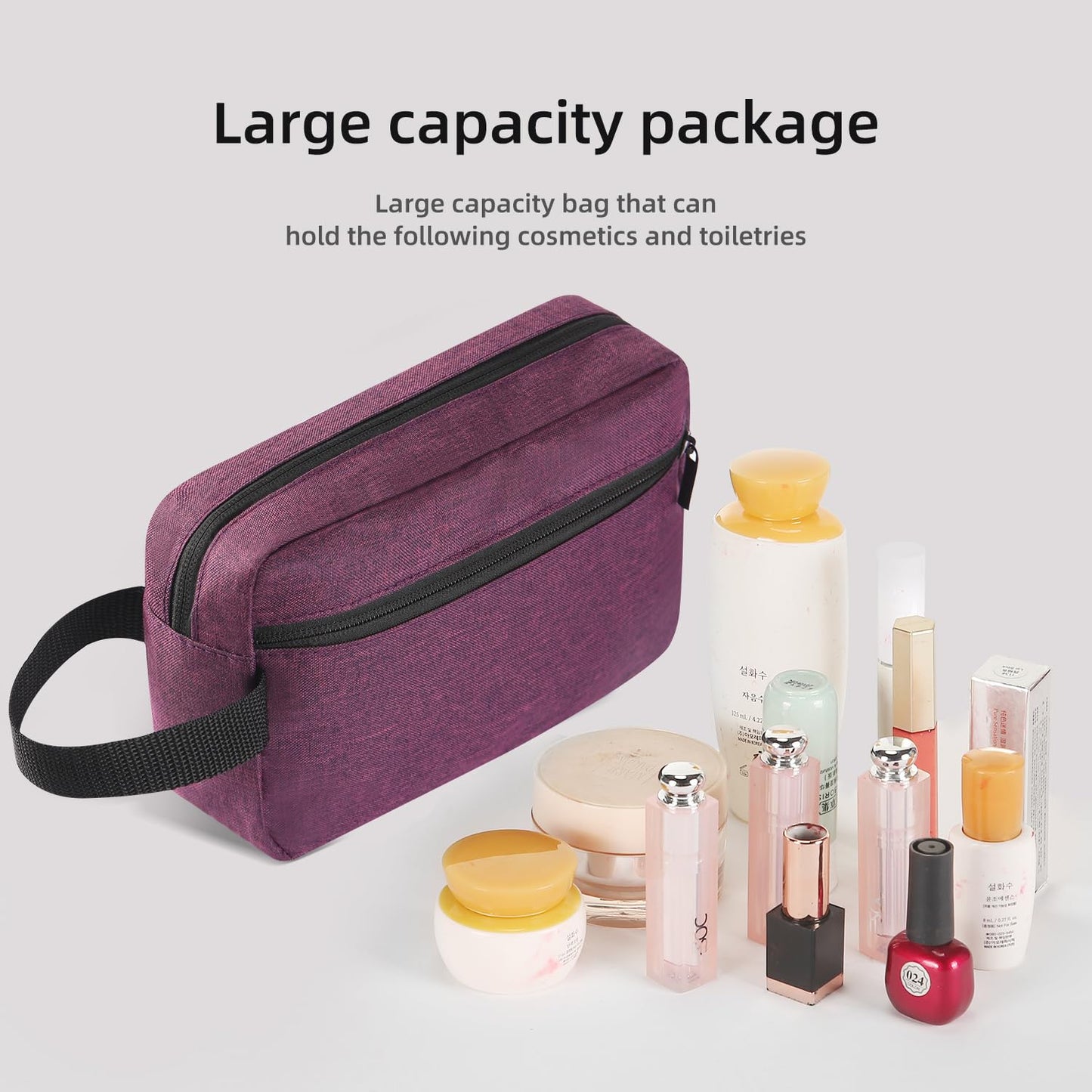 Icramsy Travel Toiletry bag Toiletry bag for women men Hanging Cosmetic bag Travel accessories Gift for Women Men (Deep purple)