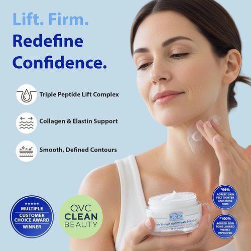 Dr. Denese Triple Strength Neck Wrinkle Smoother 4 oz | Firming Cream with Peptides & Retinol for Hydration