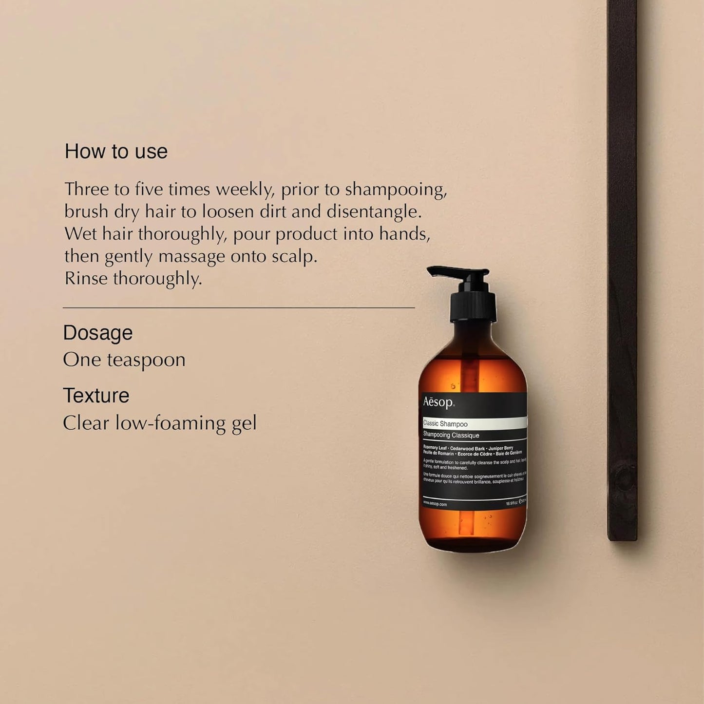 Aesop Classic Shampoo - Gentle Formula for Shiny, Soft Hair | Rosemary, Cedarwood & Juniper | 16.9 oz / 500mL