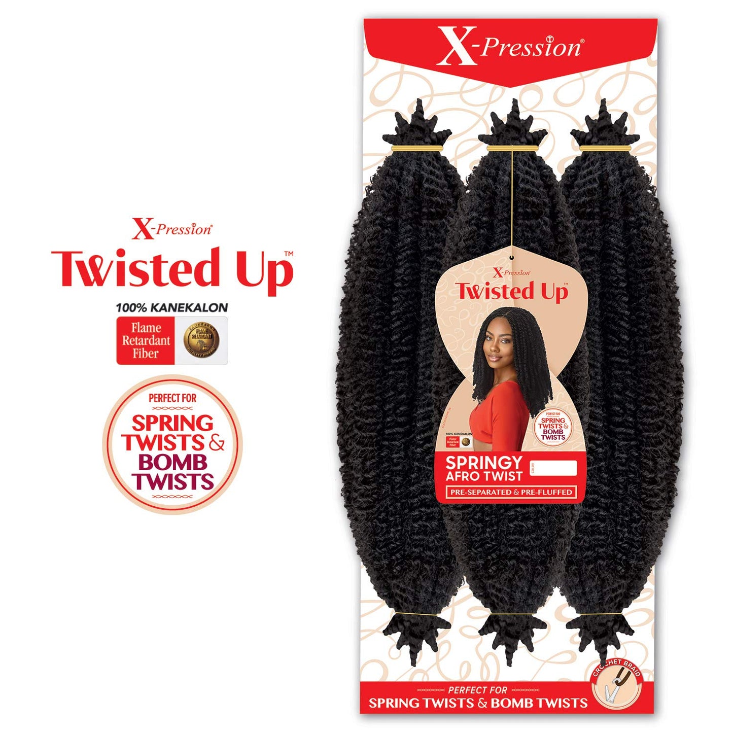 MULTI PACK DEALS! Outre Synthetic Braid - X PRESSION TWISTED UP SPRINGY AFRO TWIST 16 (3-PACK, 2)