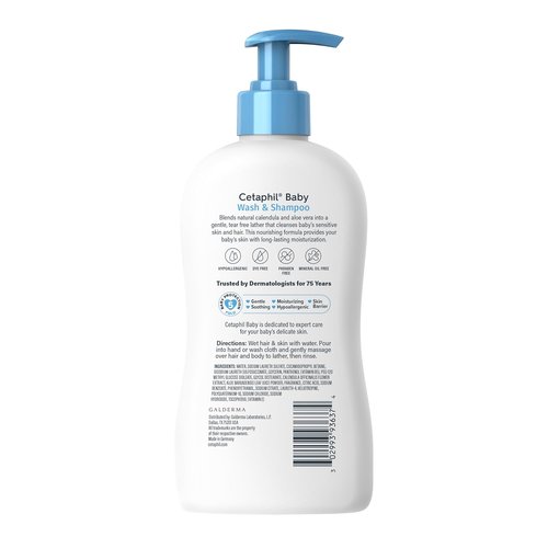 Regine Switzerland Baby Wash & Shampoo - Tear-Free, Paraben-Free, 13.5 Fl. Oz | Gentle Care for Delicate Skin