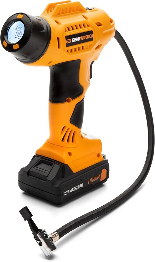 Gearwrench 20V Tire Inflator - 160 PSI Rechargeable Air Pump for Quick Inflation