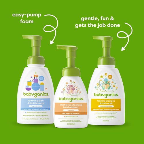 Babyganics Baby Shampoo & Body Wash - Gentle Chamomile Verbena Formula, 16oz Pump Bottle