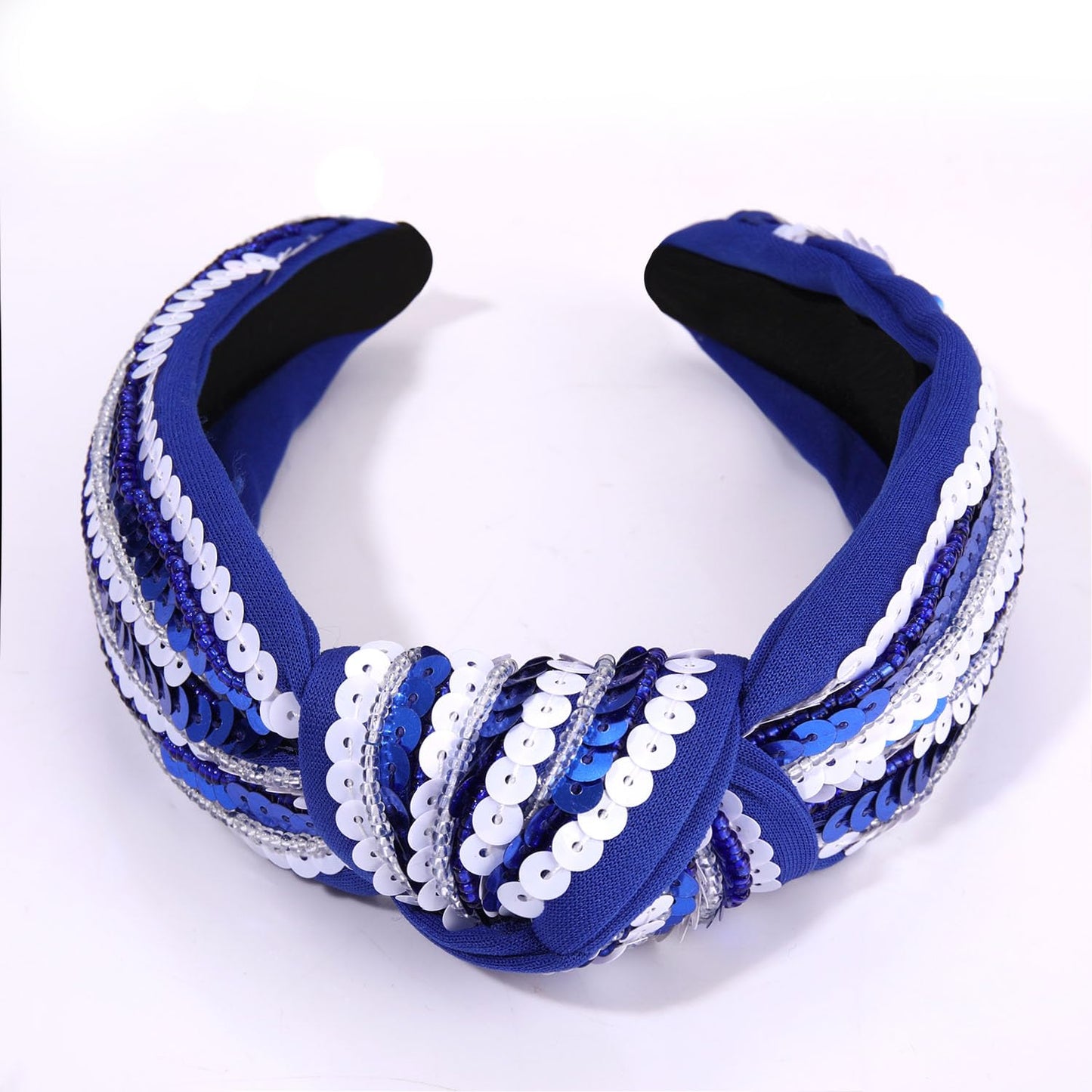 Game Day Knotted Headband Sequin Beaded Football Headband Game Day Sports Wide Top Knot Head Band Hair Accessories Gift