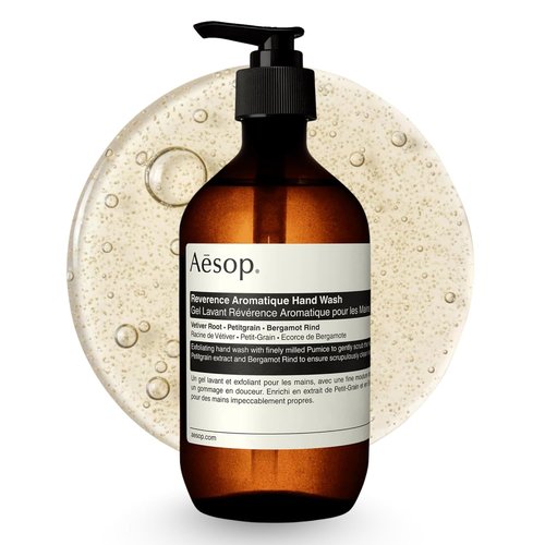Aesop Reverence Aromatique Exfoliating Hand Wash - Gentle Cleansing & Skin-Smoothing Formula with Vetiver | 500mL / 16.9 oz