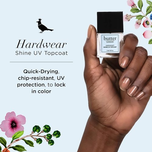 butter LONDON Shine UV Top Coat Nail Polish - Quick-Drying, Glossy Finish with UV Protection - Sheer Coverage