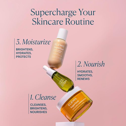 ELEMIS Superfood AHA Glow Cleansing Butter - Nourishing Daily Facial Cleanser & Mask for Radiant Skin