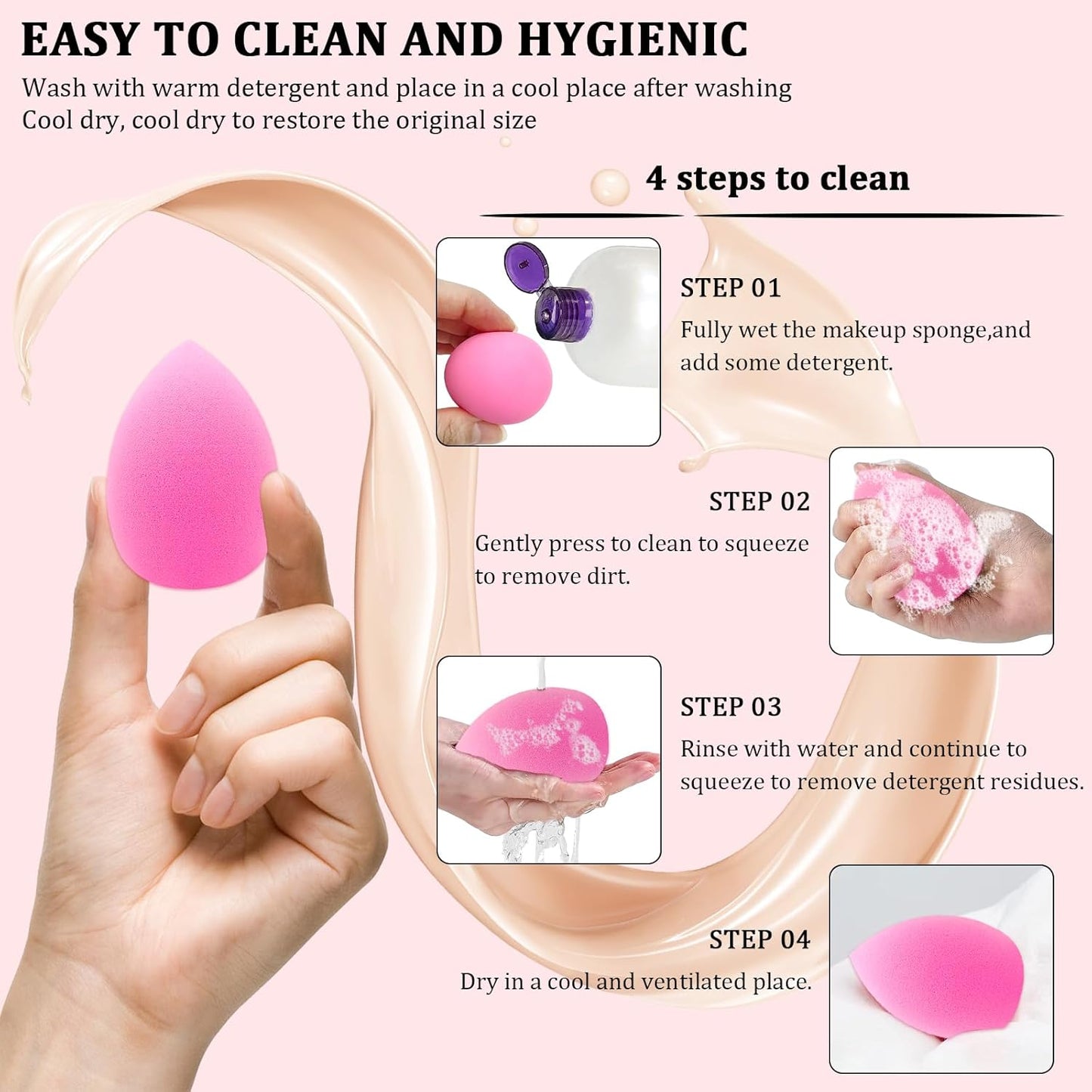 Skiennix 12-Piece Makeup Sponge Set - Latex-Free, Flawless Soft Blenders for Powder & Liquid Makeup