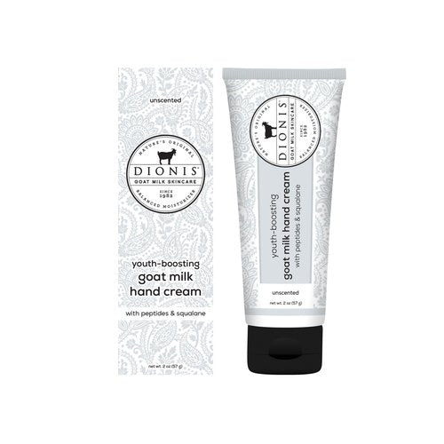 Dionis Goat Milk Unscented Youth Boosting Hand Cream with Peptides and Squalane 2oz (Pack of 1)