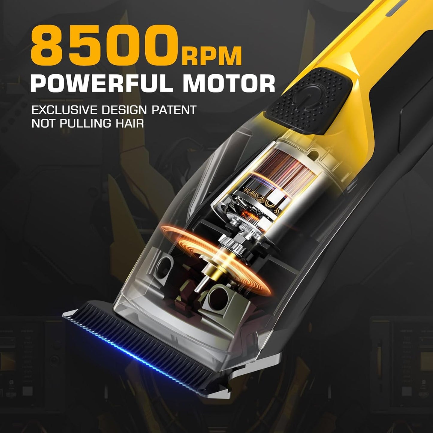 Skiennix Professional Hair Clippers - Cordless Barber Trimmer Set for Men | Fade Haircut Kit in Yellow