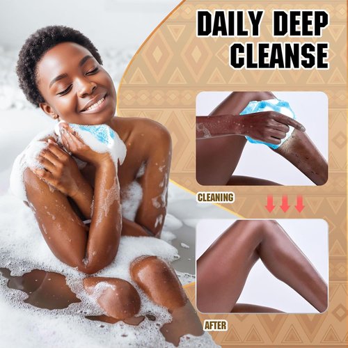 African Bath Sponge | 4-Piece Set - Net Exfoliator for Glowing Skin, Gentle Nylon Mesh Scrubber