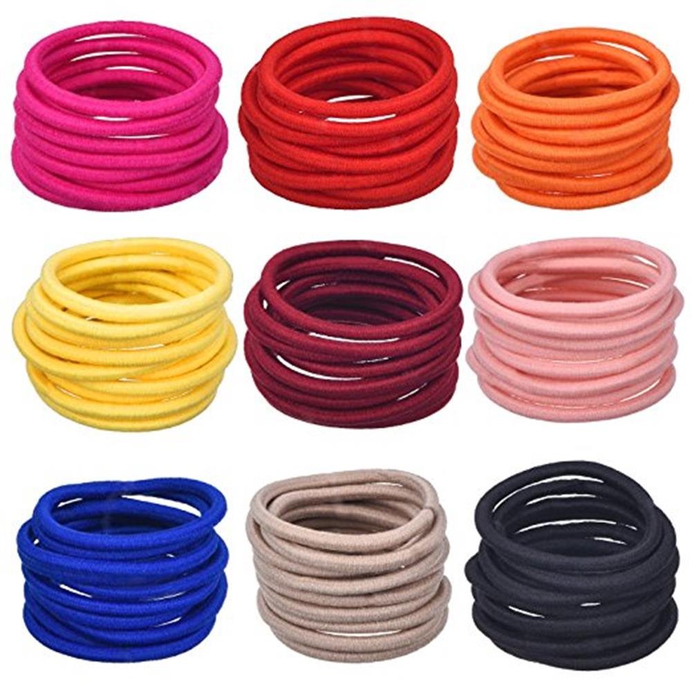 La Tartelette 4 mm Elastic Bands Hair Ties Children Rubber hair headbands - 100 Pcs (Mixed Color)