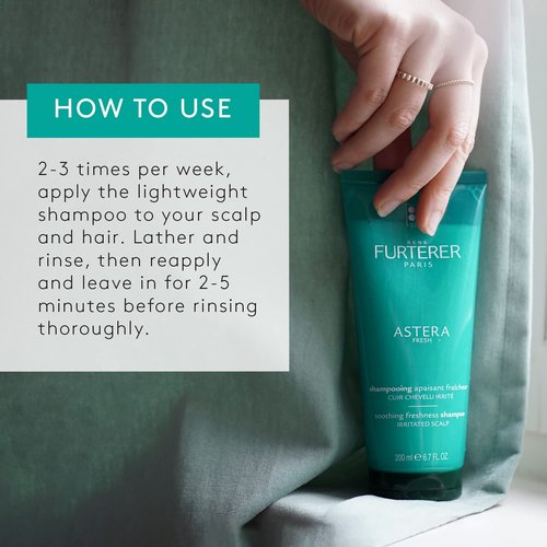 Rene Furterer ASTERA FRESH Shampoo - Soothing Relief for Sensitive Scalps - Mint & Eucalyptus Scent