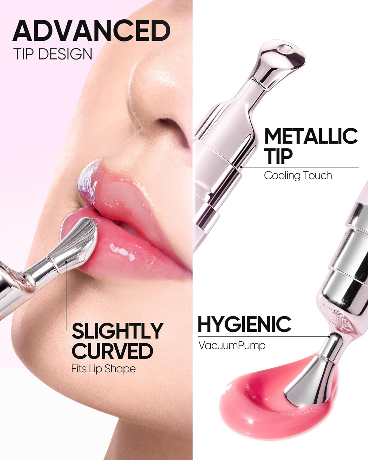 SKINTIFIC Peptide Brightening Lip Serum - Hydrating Tinted Lip Gloss & Balm with Polypeptides | 04 Pink Berry