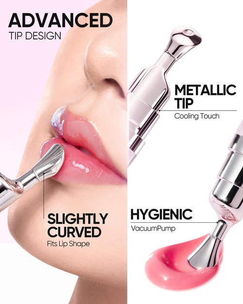 SKINTIFIC Peptide Brightening Lip Serum, Hydrating & Plumping Tinted Lip Gloss, Moisturizing Lip Balm with Polypeptides & Squalane for Glossy Sheer, Smooth Lips(06 Cherry Red)