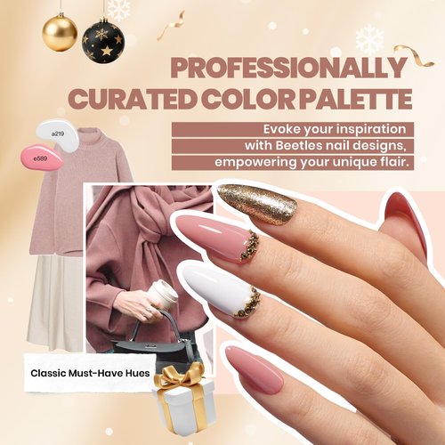 Beetles Spring Gel Polish Kit - Chic Outfits Collection 25 Colors Polish Set, Brown Purple Nude Red Black Color Gel Nails with 3Pcs Base Top Coat Soak off Uv Gel Manicure Kit Gift for Women