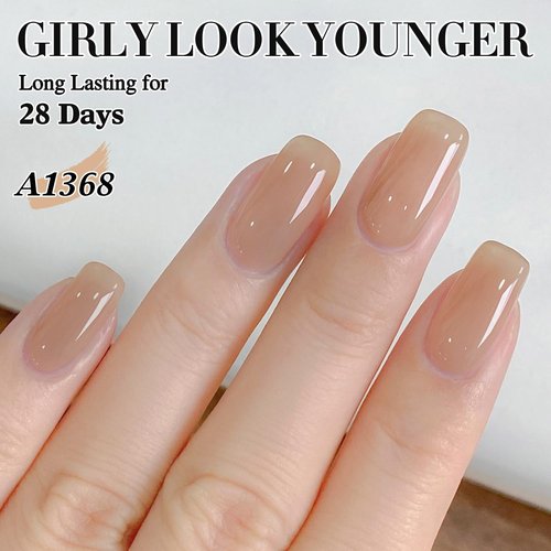 Double Rhythm Gel Nail Polish Set of 6 Colors Baby Light Pastel Milky Nail Polish Starter Kit Art DIY Salon Home (Jelly Sheer Pink Nude White,Kit37)