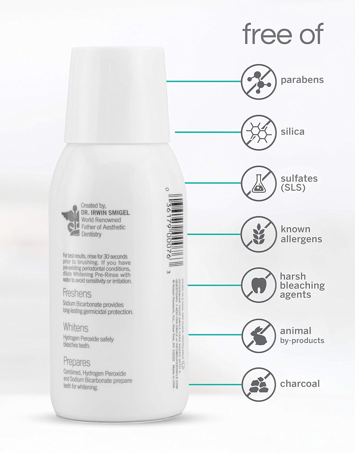 Supersmile Whitening Pre-Rinse - Clinically Formulated Mint Mouthwash for Brightening Teeth | 5 Fl Oz