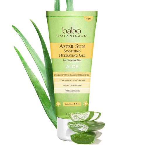 Babo Botanicals Aloe Vera Gel - Soothing Hydration with Witch Hazel & Cucumber for Sensitive Skin | 8 oz.