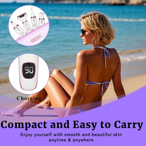 Beanify Electric Razors LED Display for Women Men, 2025 Wet/Dry Lady Shaver,4 in 1 Cordless Hair Remover with IPX7 Waterproof,Smooth & Silky Portable Bikini Electric Grooming Set (Pink)