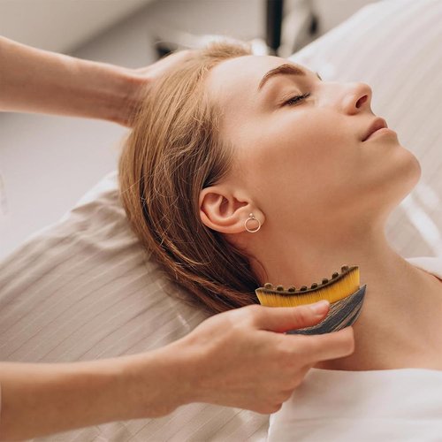 Lymphatic Contour face Brush, Lymphatic Drainage Massager,Dry Brushing Face Massager for Lymphatic Drainage, Chin&Jawline Sculpting, Ergonomic Skin Fit Design to Reduce Puffiness and Relieve Fatigue