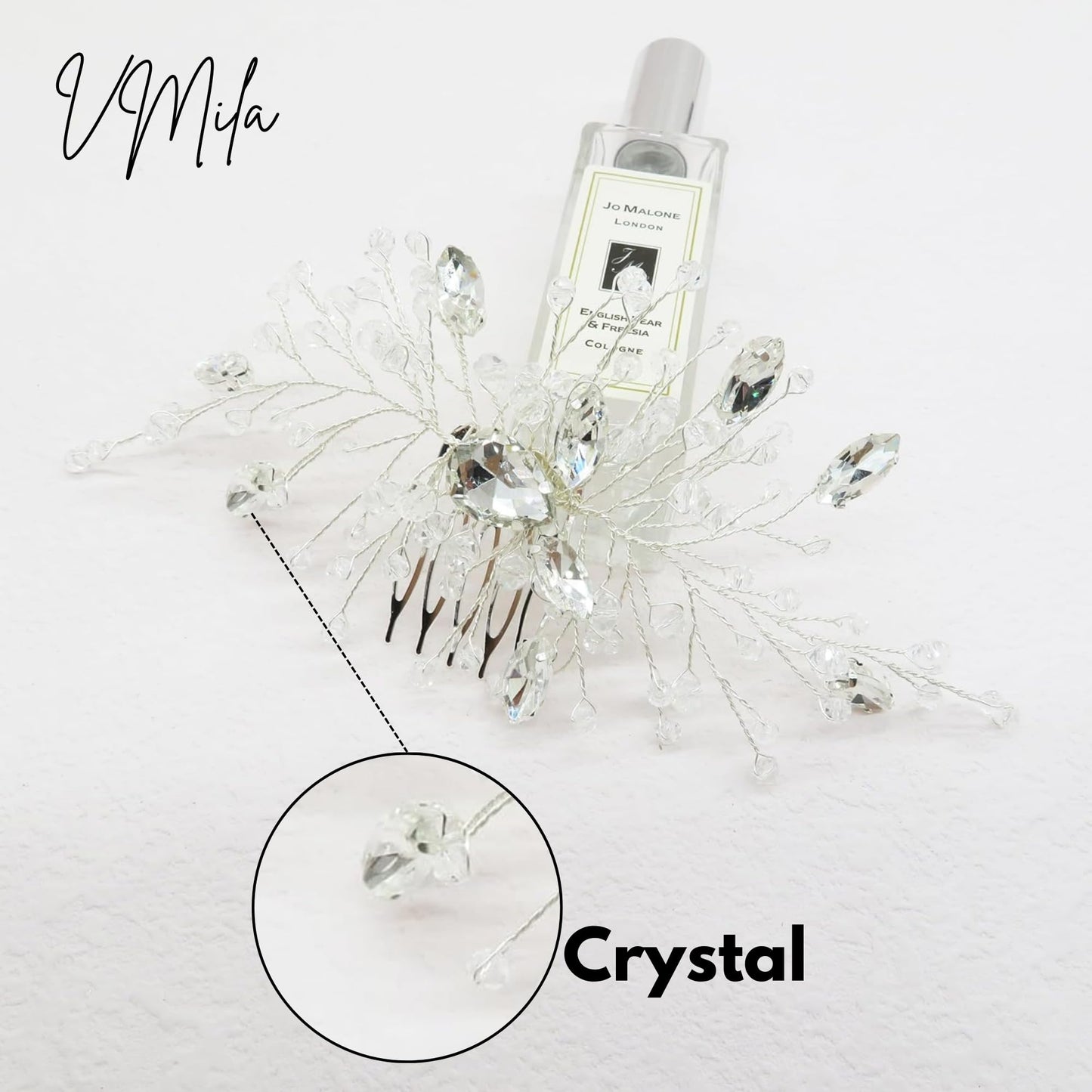 VMila Wedding Pearl Hair Comb Wedding Hair Comb Bridal Hair Accessories Pearl Flower Hair Accessories For Women Girls Wedding Hair Accessories (White silver)