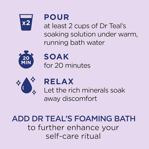 Dr Teal's Epsom Magnesium Salt Soak - Soothe & Sleep with Lavender | 3 lb (Pack of 4)