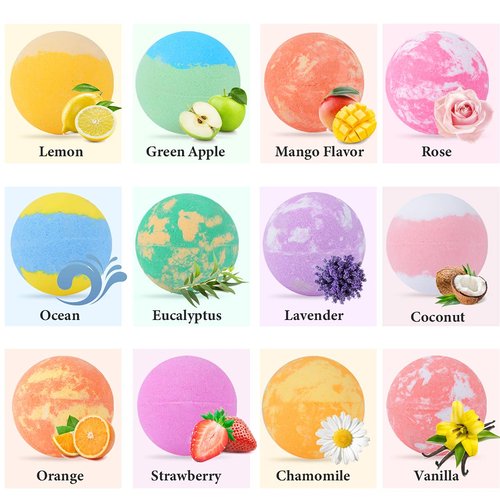 Bath Bombs for Kids with Toys Inside for Girls Boys - 12 Pack Handmade Bubble Bath Fizzies Bomb, Gentle and Kids Safe, Ideal Gift for Easter Eggs Stuffers Birthday Christmas