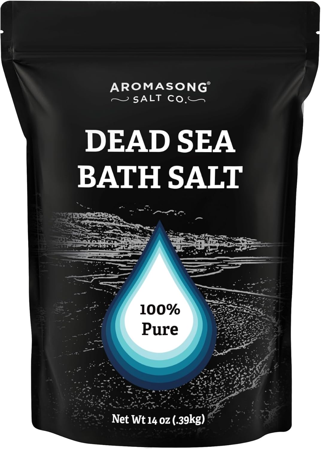 Aromasong Dead Sea Salt Bath Soak - 100% Natural Relaxing & Detoxifying Salts | 14 OZ Resealable Pack