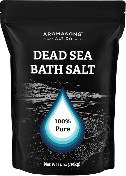 Aromasong Dead Sea Salt Bath Soak - 100% Natural Relaxing & Detoxifying Salts | 14 OZ Resealable Pack