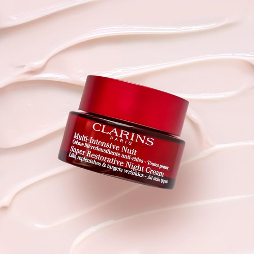 Clarins Super Restorative Night Cream - Anti-Aging Moisturizer for Mature Skin | Illuminates, Lifts & Tones | 1.7 Ounces