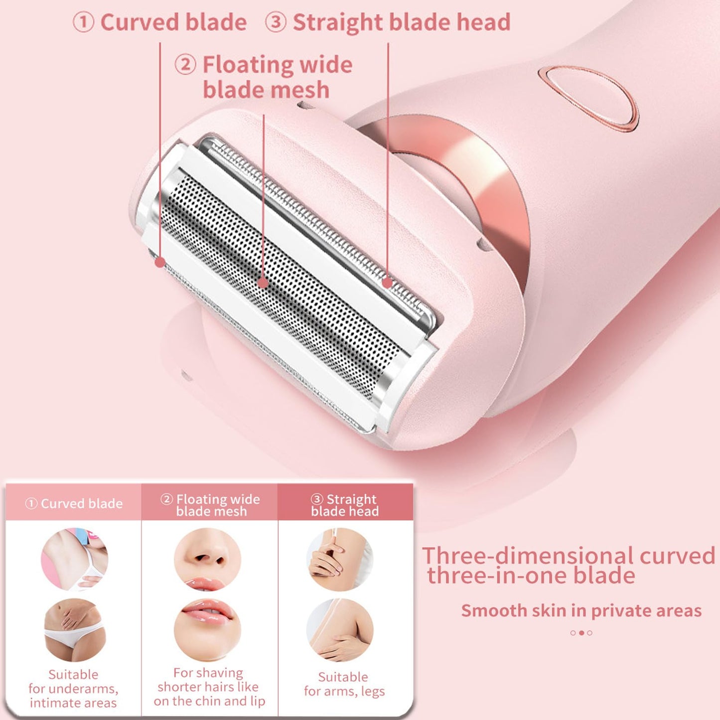 Dusk Razor for Women,The Glide Pro 3.0 Razor,Duskofficial Razor,Dusk Glide Pro 3.0, Electric Shaver for Women,Wet and Dry, Painless Hair Removal, Removable Head(Blue)