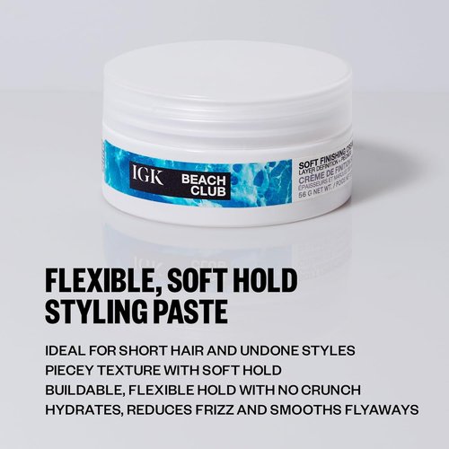 IGK BEACH CLUB Soft Texture Paste - Touchable, Non-Sticky Hold | Vegan & Cruelty-Free | 2 Oz