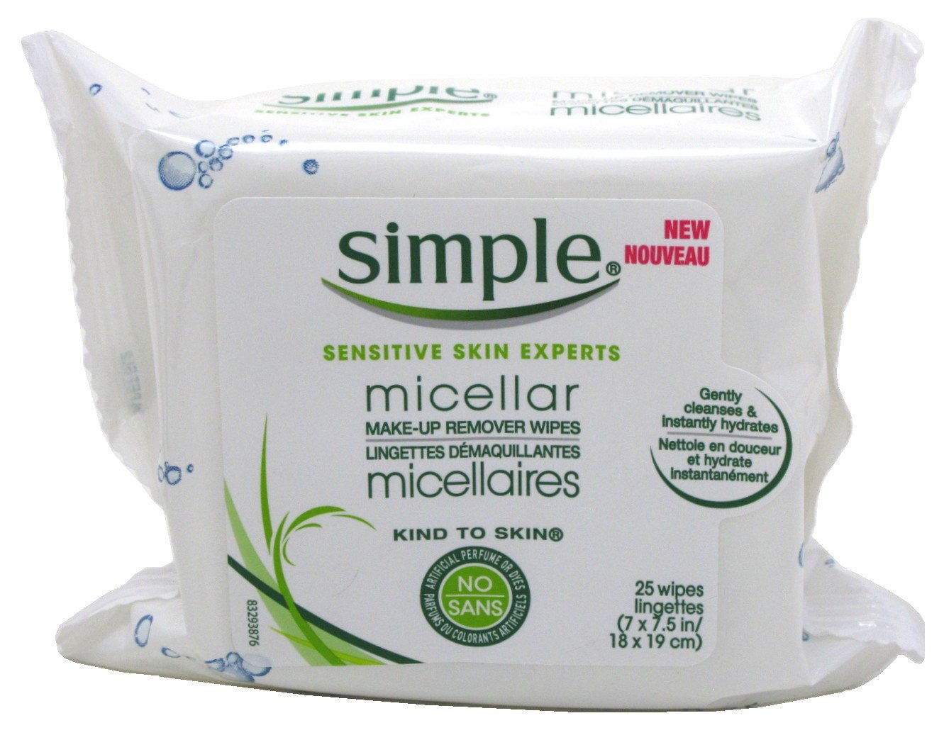 Skiennix Micellar Makeup Remover Wipes - Gentle Cleansing, 25 Count | Pack of 2