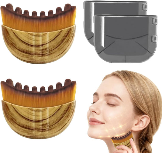 Skiennix Lymphatic Face Brush Set - Portable Chin & Neck Massager with Travel Case | 2PCS