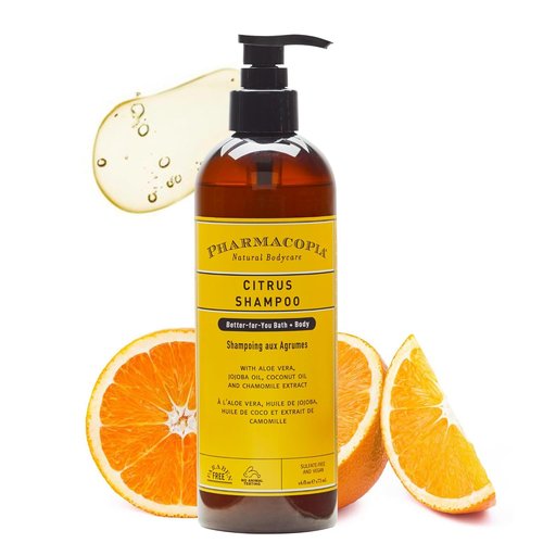 Pharmacopia Citrus Shampoo - Natural Hair Care with Organic Aloe Vera & Jojoba Oil | 16 oz Vegan, Cruelty-Free
