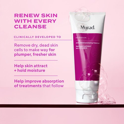 Murad AHA/BHA Exfoliating Cleanser - Triple-Action Face Wash with Salicylic, Lactic & Glycolic Acids - Smooths Dull Skin