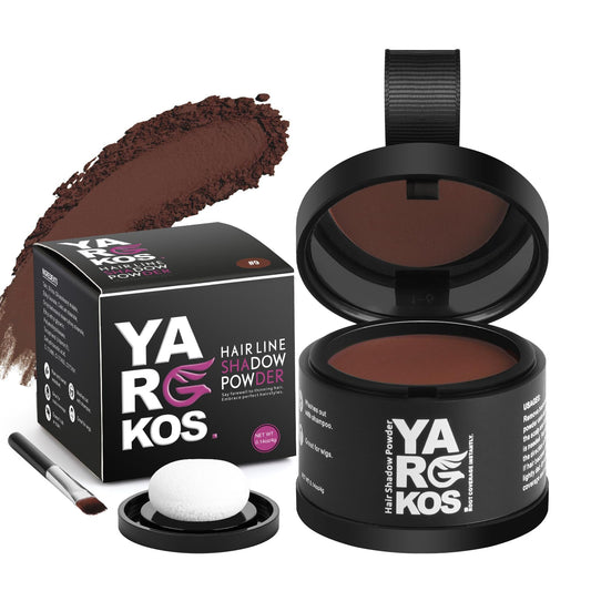 Yargkos Hairline Shadow Powder, Auburn, Root Touch Up Powder for Instantly Gray Hair Cover Up, Women Color Root Coverage for Thinning Grey, Mens Roots Concealer for Hair Loss Beard Line, #9
