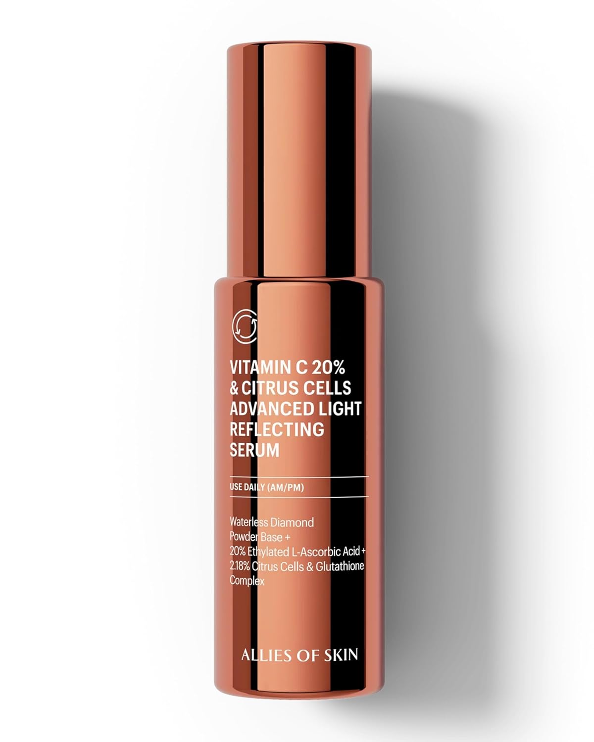 Allies of Skin 20% Vitamin C Serum - Daily Glow & Firming Face Serum | Lightweight Waterless Formula for Uneven Tone & Spots | 1 fl oz