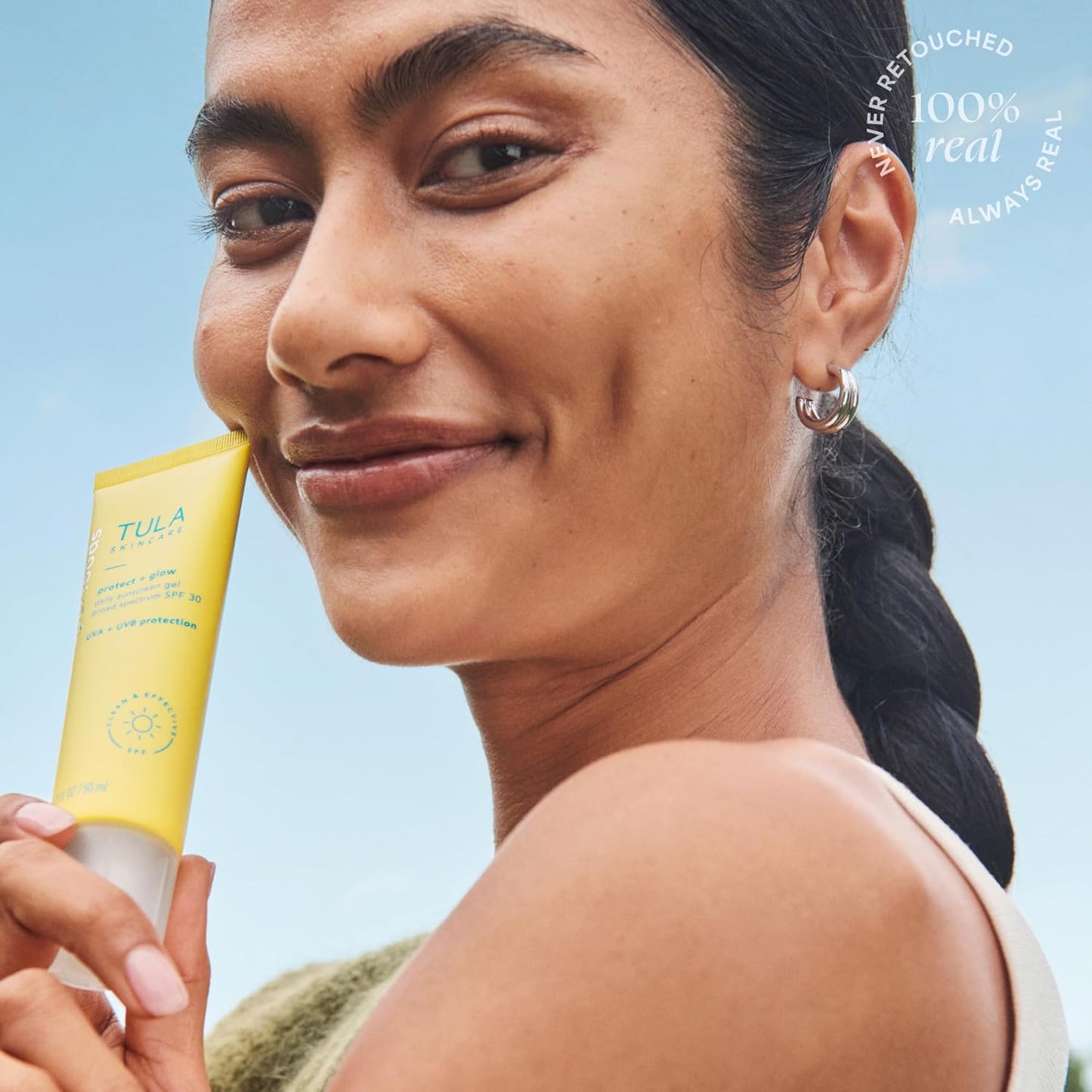 TULA Skincare Protect + Glow Daily Sunscreen SPF 30 - Brightening & Protective Formula, 1.7 FL OZ