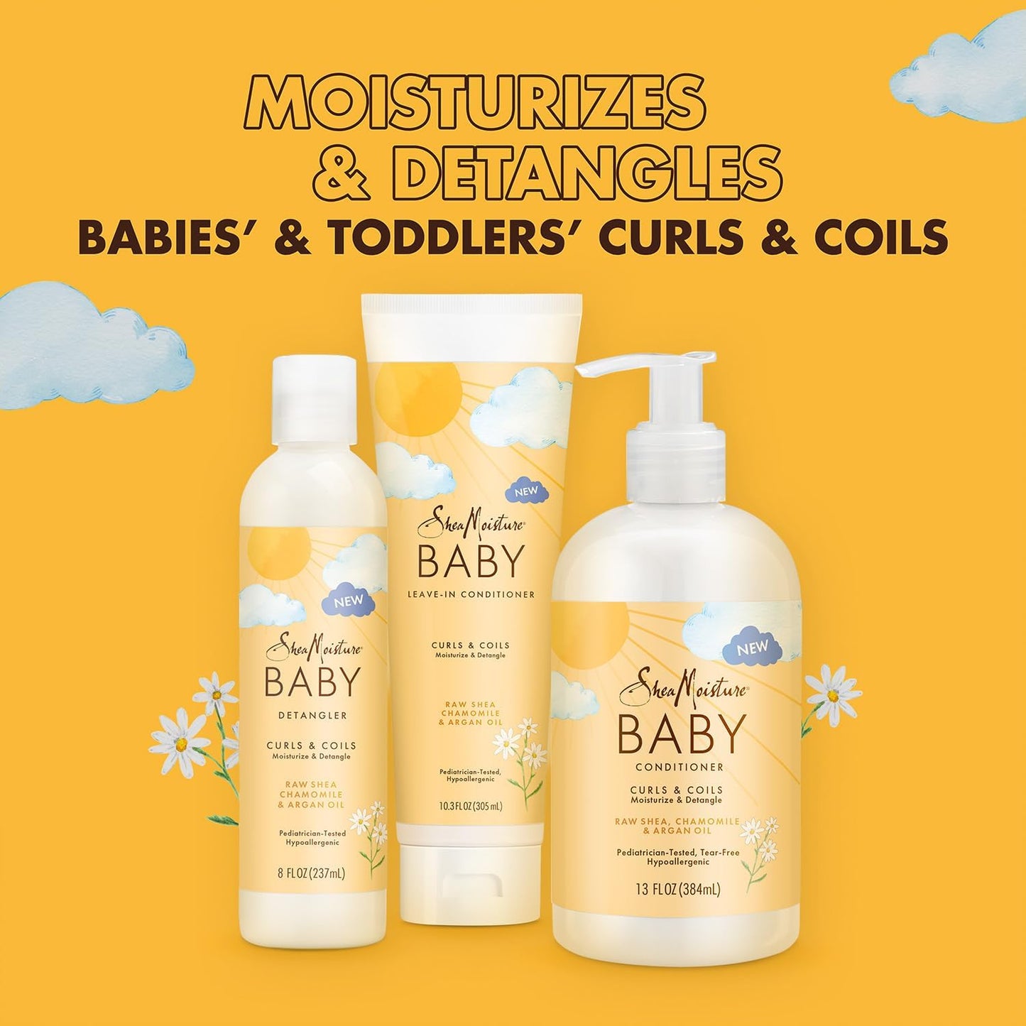 SheaMoisture Baby Essentials - Body Wash & Shampoo with Raw Shea, Chamomile & Argan Oil | 13 Oz Each
