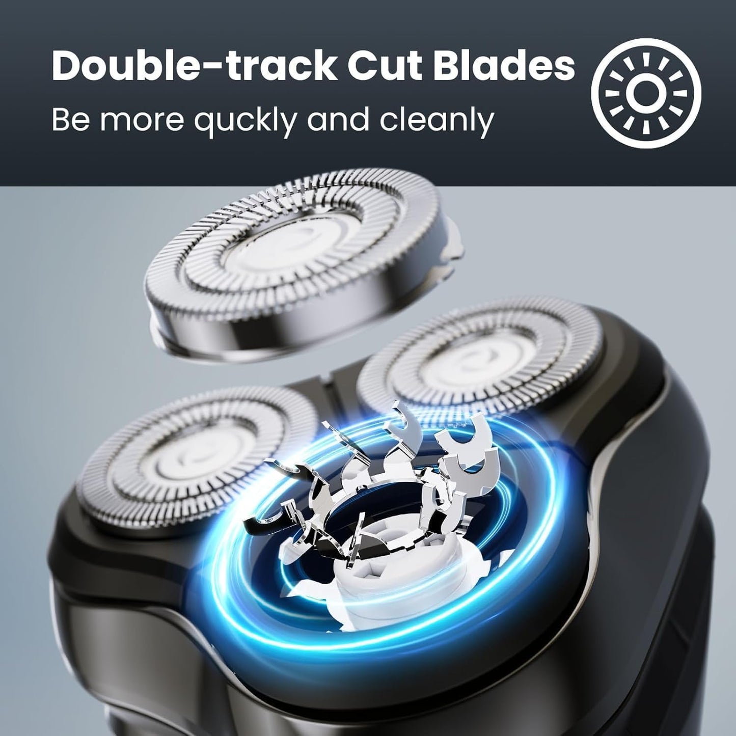 Skiennix Electric Razor for Men - Cordless Wet/Dry Rotary Shaver with Waterproof Design | Fast USB Charging & Sensitive Skin Care - Upgraded B2 Black-Silver