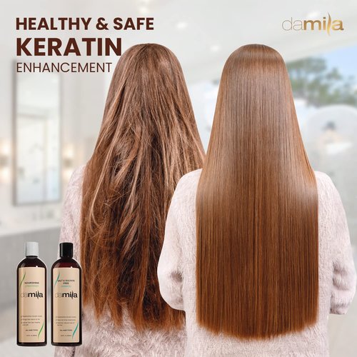 Damila Professional Keratin Shampoo & Conditioner Set - Salt & Sulfate Free for Color-Treated Hair | 4 Fl Oz